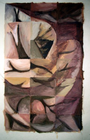 Sans titre (peau) - Huile sur papier, environ 80 X 50 cm. 2003.